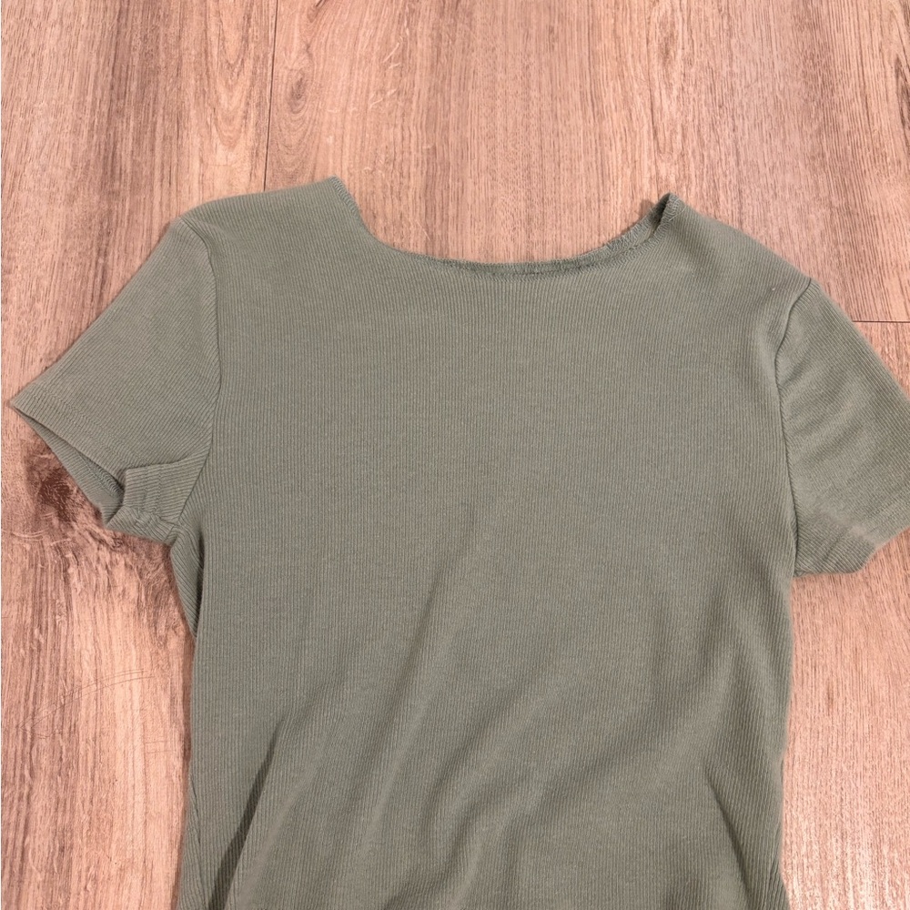 Pacsun Basics Olive Green Women's Top